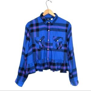 Urban Outfitters | BDG Peplum Plaid Flannel Shirt
